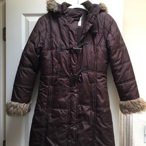 Girls brown below the knee coat